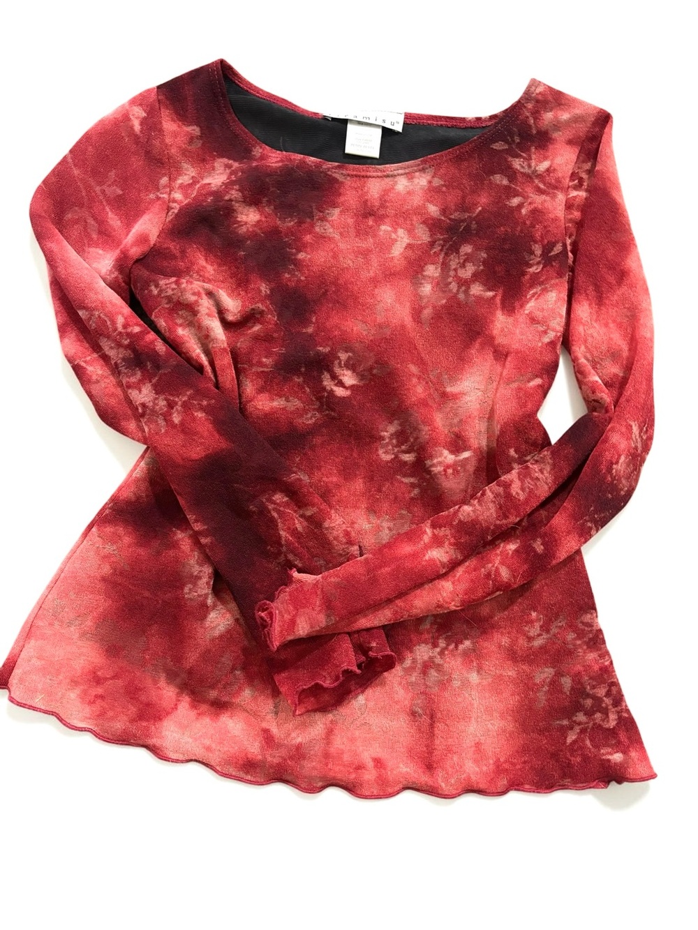 Vintage Tiramisu Y2K Red Tie Dye Mesh Top Lizzie McGuire S